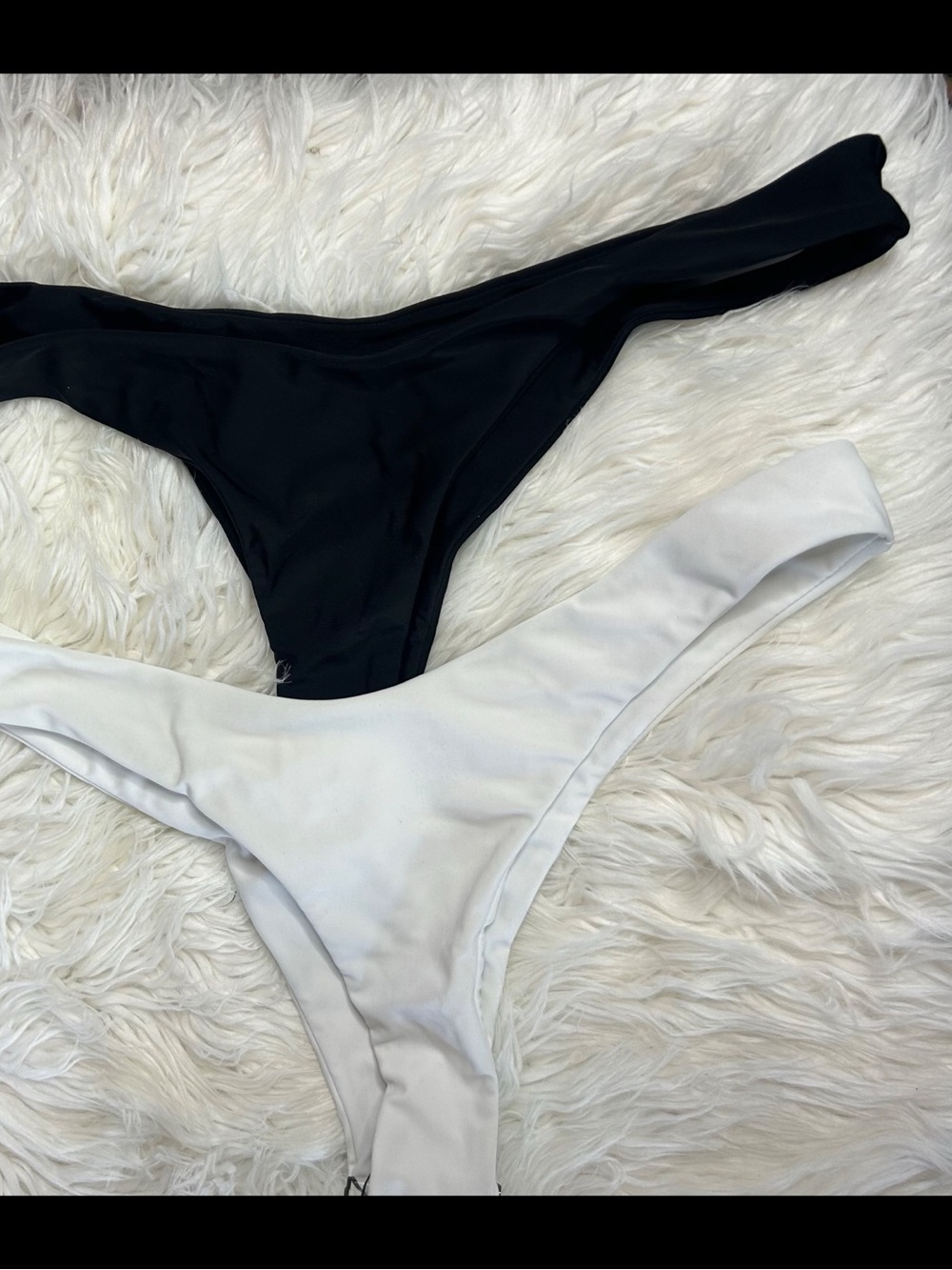 SHEIN Black and White High-Cut Bikini Bottoms